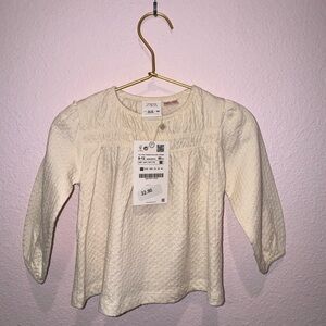 Zara Ivory Textured Baby Top